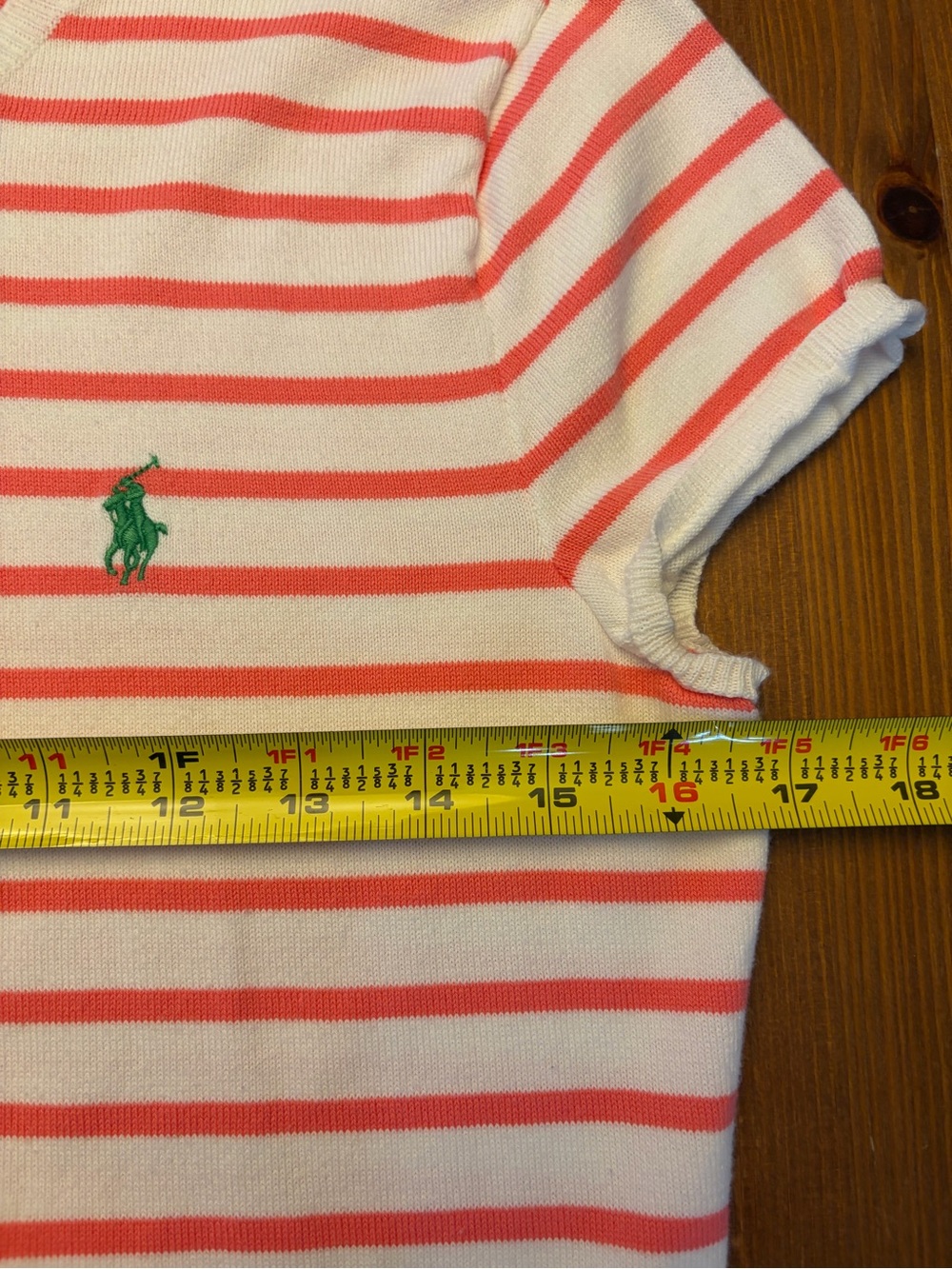 Ralph Lauren Sport Pink Stripe Crewneck Cotton Tee. Size M - Picture 6 of 8